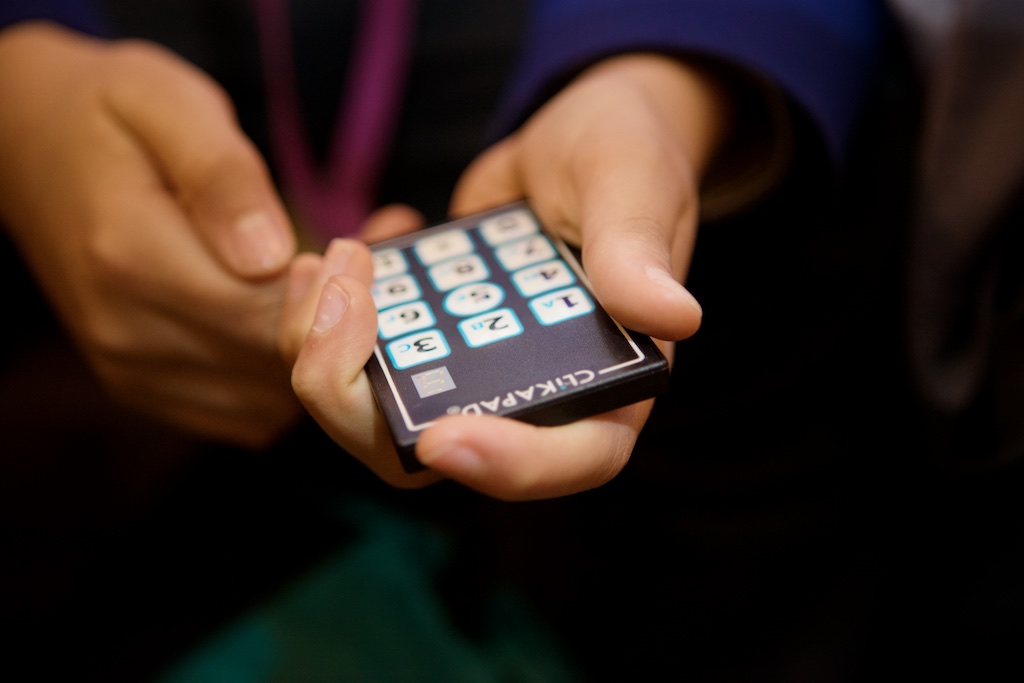 Audience Response System Keypad In Use
